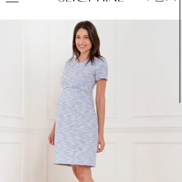 Seraphine tweed mini maternity dress - Picture 1 of 3
